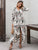 Button Front Shirred Waist Floral Dress