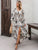 Button Front Shirred Waist Floral Dress