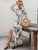 Button Front Shirred Waist Floral Dress