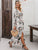Button Front Shirred Waist Floral Dress