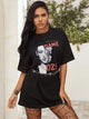 Figure and Animal Print Tee Dress Without Chain Belt