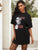 Figure and Animal Print Tee Dress Without Chain Belt