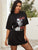 Figure and Animal Print Tee Dress Without Chain Belt