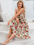 Frill Detail Belted Floral Slip Dress