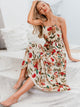 Frill Detail Belted Floral Slip Dress
