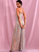 High Split Glitter Mesh Overlay Tube Dress