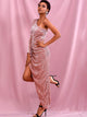 One Shoulder Ruched Detail Asymmetrical Dress