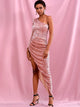 One Shoulder Ruched Detail Asymmetrical Dress