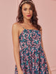 Tie Backless Floral Print Chiffon Slip Dress