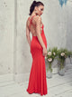 Crisscross Backless Split Thigh Slip Bustier Dress
