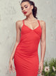 Crisscross Backless Split Thigh Slip Bustier Dress