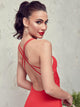 Crisscross Backless Split Thigh Slip Bustier Dress