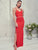 Crisscross Backless Split Thigh Slip Bustier Dress