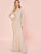 Open Back Split Hem Glitter Prom Dress