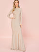 Open Back Split Hem Glitter Prom Dress