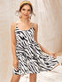Zebra Striped Knot Back Cami Dress