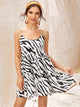 Zebra Striped Knot Back Cami Dress
