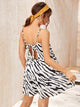 Zebra Striped Knot Back Cami Dress