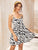 Zebra Striped Knot Back Cami Dress