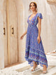 Tribal Print Tie Back Maxi Dress