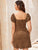Sweetheart Neck Corduroy Fitted Dress Without Belt