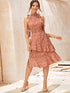 Plants Print Knot A-line Dress
