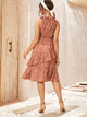 Plants Print Knot A-line Dress