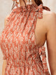Plants Print Knot A-line Dress