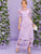Puff Sleeve Ruffle Trim Embroidered Mesh Overlay Dress