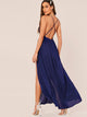 Crisscross Backless Wrap Hem Maxi Dress