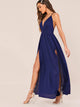 Crisscross Backless Wrap Hem Maxi Dress
