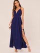 Crisscross Backless Wrap Hem Maxi Dress