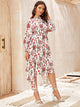 Floral Print Asymmetrical Hem Dress