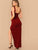 Thick Strap Split Thigh Dress Without Belt