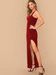 Thick Strap Split Thigh Dress Without Belt