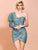 Missord One Shoulder Gigot Sleeve Glitter Wrap Dress