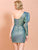 Missord One Shoulder Gigot Sleeve Glitter Wrap Dress