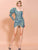Missord One Shoulder Gigot Sleeve Glitter Wrap Dress