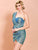 Missord One Shoulder Gigot Sleeve Glitter Wrap Dress