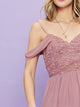 Guipure Lace Overlay Bodice High Split Hem Dress