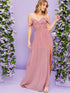 Guipure Lace Overlay Bodice High Split Hem Dress